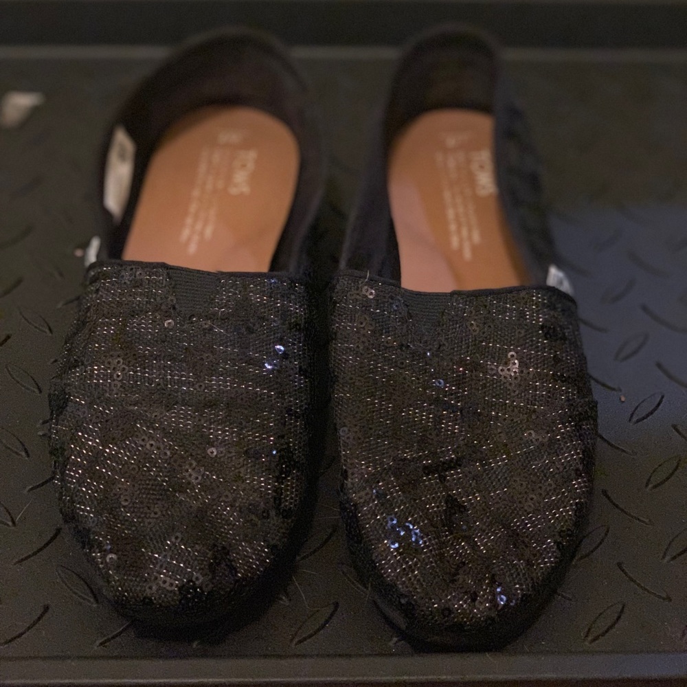 TOMS sequin flats